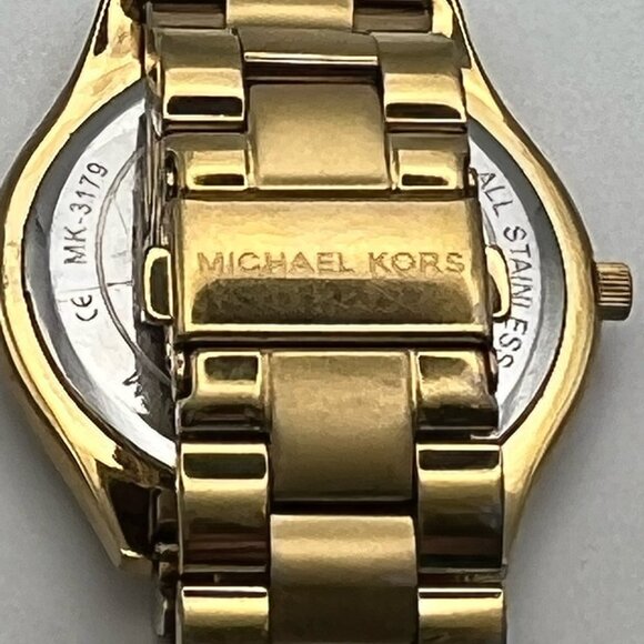 MICHAEL KORS Slim Runway Unisex Champagne extra Links watch Working - Picture 4 of 7